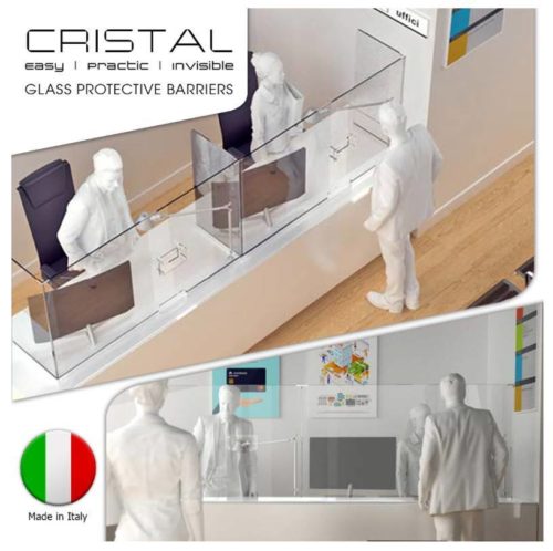 Cristal glass protective barriers. Easy, practic, invisible. Made in Italy.