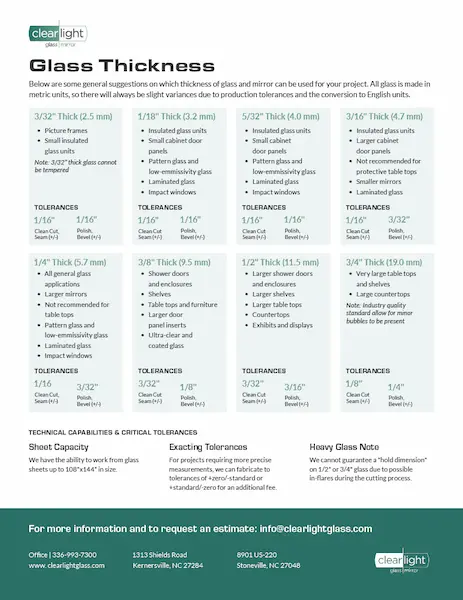 Clearlight Glass - Glass Thickness Guide 2026-03 - COVER